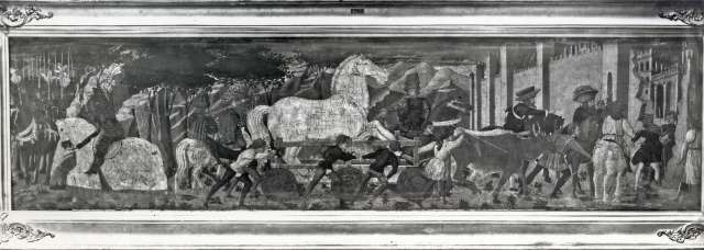 Alinari, Fratelli — Giovanni di Ser Giovanni (Scheggia) - bottega - sec. XV - Cavallo di Troia — insieme